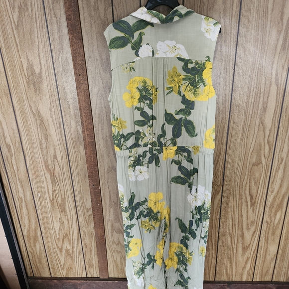 LuLaRoe Green and Yellow Floral Jumpsuit - Picture 3 of 5